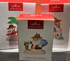 3x Hallmark Ornament Special Edition Series #3 Lot Sandal the Sandman Beach NEW picture