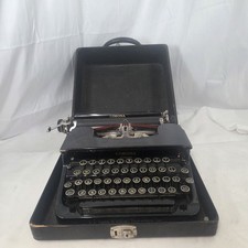 1930s Corona Standard Portable Manual Typewriter Black w Carrying Case Vintage picture