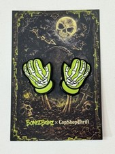🔥 CopShopThrift X Bonez Brimz Volt Green Gloves Hat Pins Set New On Card picture