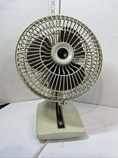 Vintage KMC HF-15SPP Beige 2 Speed Electric Desk Fan 6 inch- Works picture