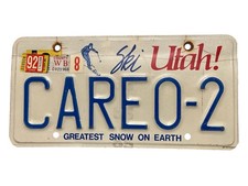 Vintage 1990’s Vanity Ski Utah License Plate 