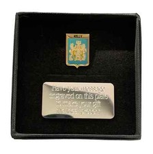 Personalised Gift Box & Family Clan Crested KELLY  Lapel pin badge picture