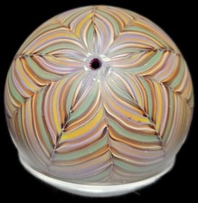 🔥RARE HAROLD WILLIAMS COONEY HWCGLASS BLOWN FEATHERED AMERICAN TRADE BEAD 41MM picture