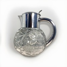 Vintage HKE Hans Knabel Esslingen Silver Plated Etched / Cut Glass Pitcher EUC picture
