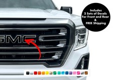 Front & Rear Emblem Letter Vinyl Decal Set For 2019 2020 2021 GMC Sierra 1500 picture