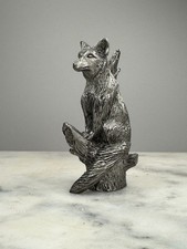 Ricker Pewter Fox Figurine Signed Premier USA Handcrafted Wildlife picture