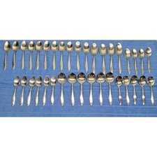 Vintage MarCrest Atomic Starburst MCM Flatware Lot of 36 Stainless Spoons USA picture