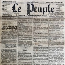 Journal LE PEUPLE 4 April 1849 Condemnations Barbès Blanqui Raspail Louis Blanc picture