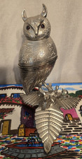 Vintage Mid-Century Fred Zimbalist Silver-Plated Owl & Owlets Figural Music Box picture