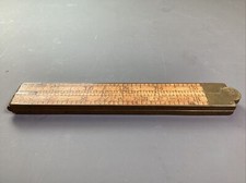 VINTAGE STANLEY No 84 WOOD & BRASS FOLDING RULE 2 Foot picture