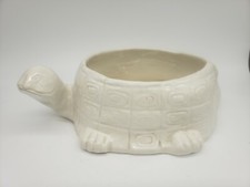 California USA Pottery White Turtle Tortoise Planter    T4 picture