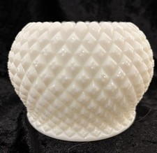 VTG Mid-Century Westmoreland English Hobnail Milk Glass Diamond Point Short Vase picture
