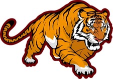 StickerTalk Tiger Mascot Sticker, 5 inches x 3.5 inches picture