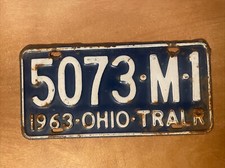 1963 Ohio License Plate Trailer # 5073-M-1 picture