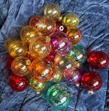 Stunning lot of 30 Jim Marvin Vintage Ornaments Iridescent Pearl Glass picture