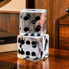 Large Jumbo Oversized Pair Lucite Painted Dice Vintage Mid Century Modern MCM picture