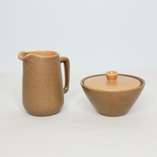 Metlox Poppytrail California Tempo Walnut Terracotta Creamer and Sugar Bowl Set picture