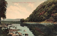 1908 NEW JERSEY POSTCARD: VIEW ALONG THE DELAWARE RIVER, BELVIDERE, NJ picture