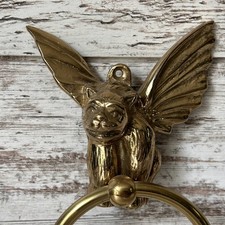 Vintage Gargoyle Door Knocker Brass Towel Ring Home Decor vintage gothic  picture
