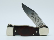 1981 Western USA Westlock S-534 Nature Ram Etched Blade Lockback Pocket Knife picture