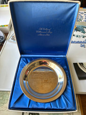 William and Mary Alumni Plate Sterling Silver 24K Gold Inlaid Franklin Mint COA picture