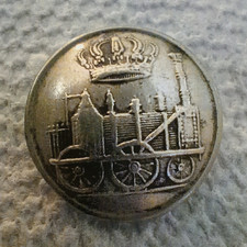 Prussian Royal Railway button. Rare Manufacturer's mark on the back. picture
