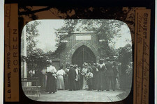 Geo & Martha Washington Atq glass slide Mount Vernon VA 1907 Mapes picture