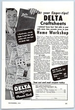 1943 Delta Milwaukee Power Tools Vintage Ad Craftsheets How To Building Manual picture