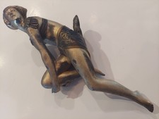 ART DECO 1920'S BRONZE WOMAN POSING over 2 lbs. 14