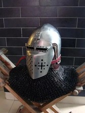 Medieval Early Visor Helmet  Bassinet Heavy  16 Gauge Steel picture