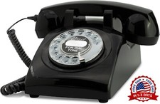 Teléfono De Disco/Teléfono Vintage/Teléfono Retro/Teléfono Antiguo (Negra) NUEVO picture