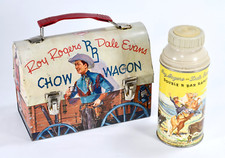 1955 Roy Rogers & Dale Evans Chow Wagon Dome Lunchbox and Thermos picture