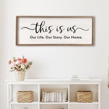 comurdyo This is us Wall Decor Sign 40'' x 15'' Wood 40