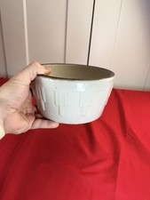 Antique Ruckels White Hall Picket Fence Stoneware Mixing Bowl 7” White Gray picture