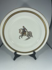 RARE & Great SYRACUSE CHINA 4-U MILITARY MAN SOLDIER ON HORSEBACK PLATE C 1929 picture