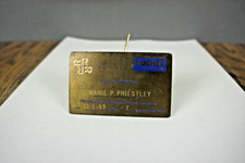 Vintage HUGHES AIRCRAFT COMPANY Brass RETIREMENT CARD 1989 VERY RARE Collectible picture