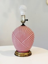 Vintage 1980s Small Pink Art Deco Revival Lamp picture