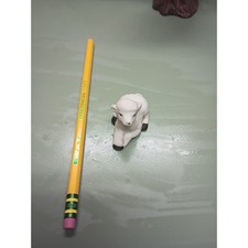 Vintage Miniature Ceramic Lamb Figurine White Sheep Tiny Collectible Decor picture