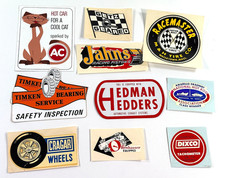 vtg Automotive Sticker Lot (x11) hot rod AC Timken Hedman Cragar Dixco Getz Jahn picture