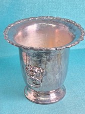 Vintage Poole Silver Co. Hollywood Regency Lion Head Champagne/Ice Bucket picture