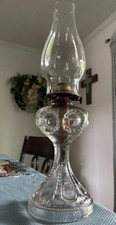 Beautiful C. 1911 Antique EAPG RUFFLED BULLSEYE Kerosene Oil Stand lamp ~ 🔥 picture