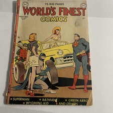 WORLD'S FINEST # 48 DC 1950 WIN MORTIMER GOOD GIRL COVER missing Batman story picture