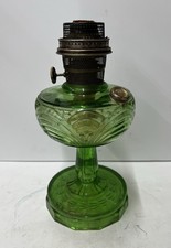 Vintage Aladdin Washington Drape Translucent Green Glass Oil Lamp ca. 1930-40’s picture