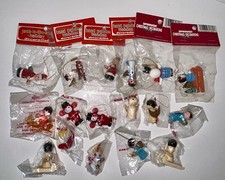 17 VTG Wooden Christmas Ornaments Taiwan Commodore Russ Sprouse NOS picture