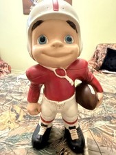 Vintage 1970s Ceramic Football Player Figurine Wilkerson Sports Decor- Signed JW picture