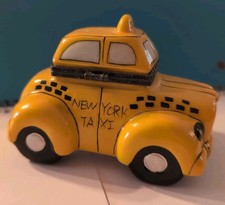 Yellow Vintage Style Taxi Cab Trinket picture
