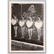 Four Pretty Women Swimsuits Heart Signs 1950s Snapshot Photograph College Play picture