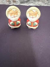 1993 HALLMARK ESKIMO PARKA SANTA CHRISTMAS MERRY MINIATURE Set Of 2 picture