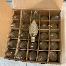 New In Box 25 Vintage Christmas C7 Replacement Light Bulbs 130V 5W- Warm White picture