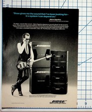 1987 Bose Ad Mario Cipollina Huey Lewis Bassist Professional Sound System picture
